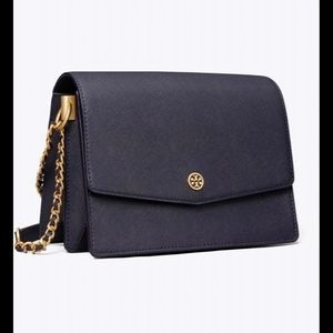 Tory burch Robinson convertible shoulder bag navy
